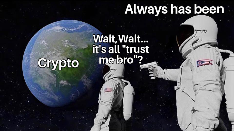 wizszzn's tweet photo. If crypto has taught us anything, it's that "trust me bro" isn't a security model ๐
here's my entry for the #XYOMemeContest
#BuildOnXYO @OfficialXYO https://t.co/WyLh7ORzIz