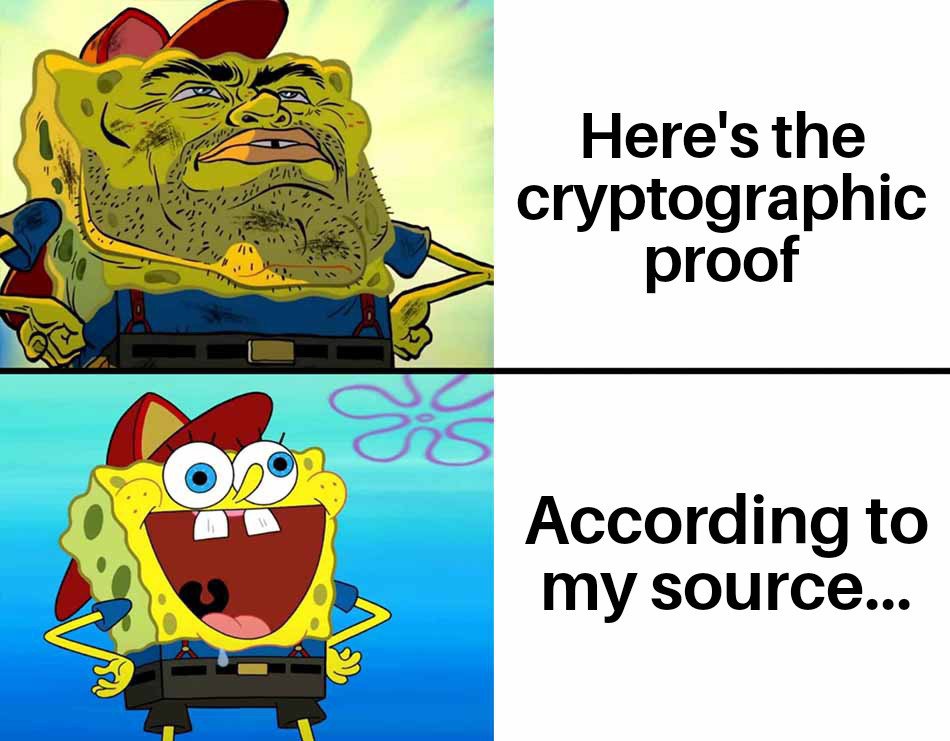 wizszzn's tweet photo. If crypto has taught us anything, it's that "trust me bro" isn't a security model ๐
here's my entry for the #XYOMemeContest
#BuildOnXYO @OfficialXYO https://t.co/WyLh7ORzIz