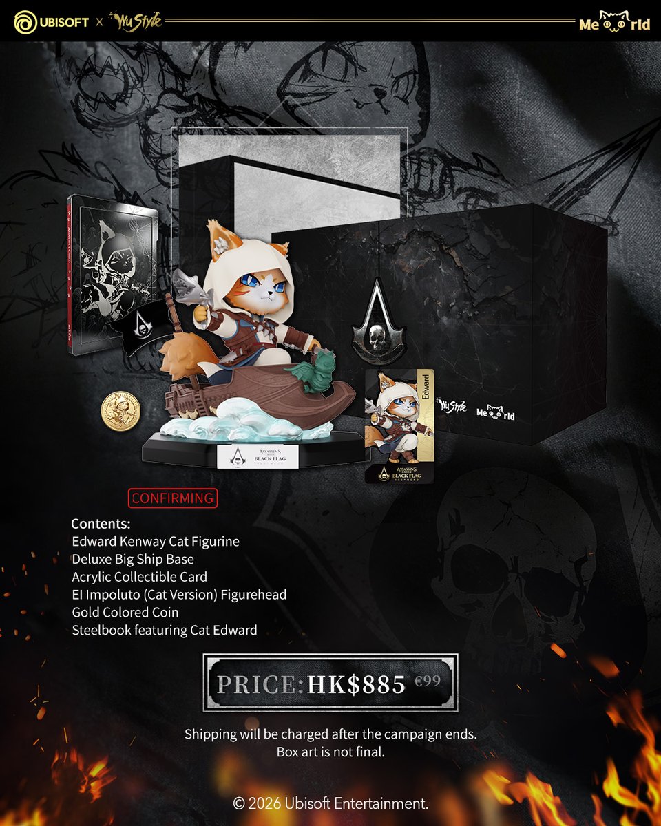 wustyleofficial's tweet photo. 🏴‍☠️MeoWorldAssassin'sCreed Edward Cat Figurine coming soon!
Edward Cat ready to strike！

#AssassinsCreed #Ubisoft #MeoWorld #Wustyle https://t.co/yPvWUXFHAd