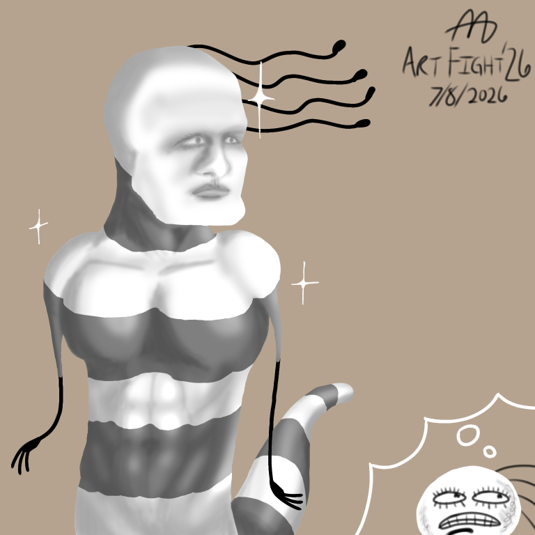 AltAppreciator's tweet photo. Art Fight Attacks! (1/4)
Chars:
The Unoriginal    Starwalker - Anitabnght (Tumblr)
The Snake - funny3silly (X)
Smiley &amp; Sock - becauseihad-too (Tumblr)
Melody - Demonic_autistic (Artfight) https://t.co/TSzv4YYwnC