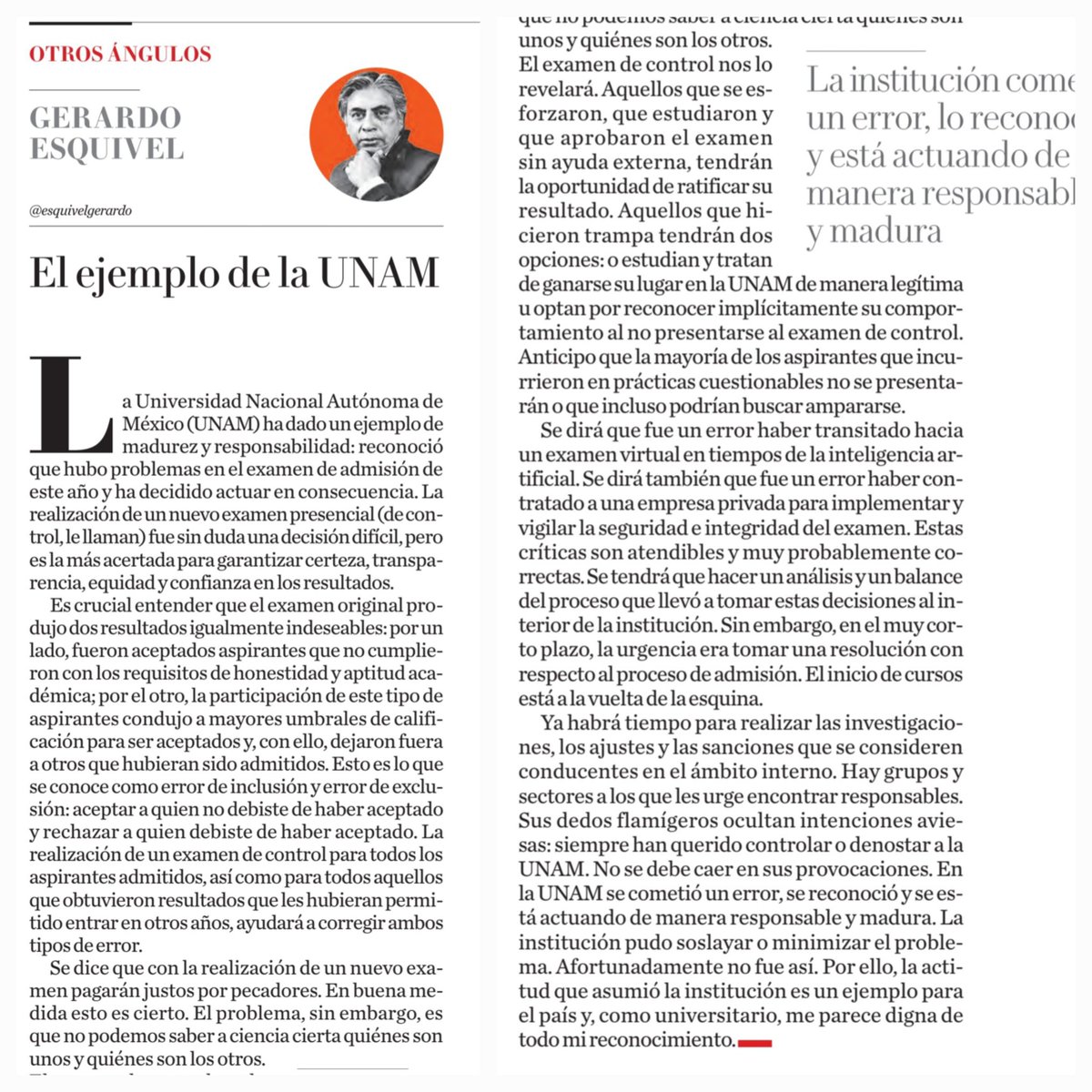 esquivelgerardo's tweet photo. Comparto mi columna de hoy en @Milenio: "El ejemplo de la UNAM" 

https://t.co/OpQt36k9wO https://t.co/9UwUO9NoKS