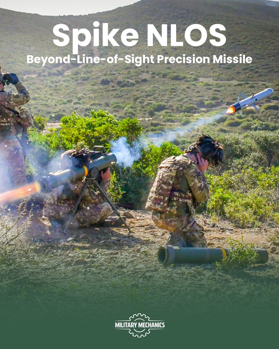 MilitaryMechs's tweet photo. Spike NLOS allows operators to engage targets far beyond visual range using real-time video guidance. The missile can be redirected mid-flight, providing flexibility against moving targets.
#PrecisionStrike #NLOS #MilitaryMechanics https://t.co/uIE3SKqUZ6