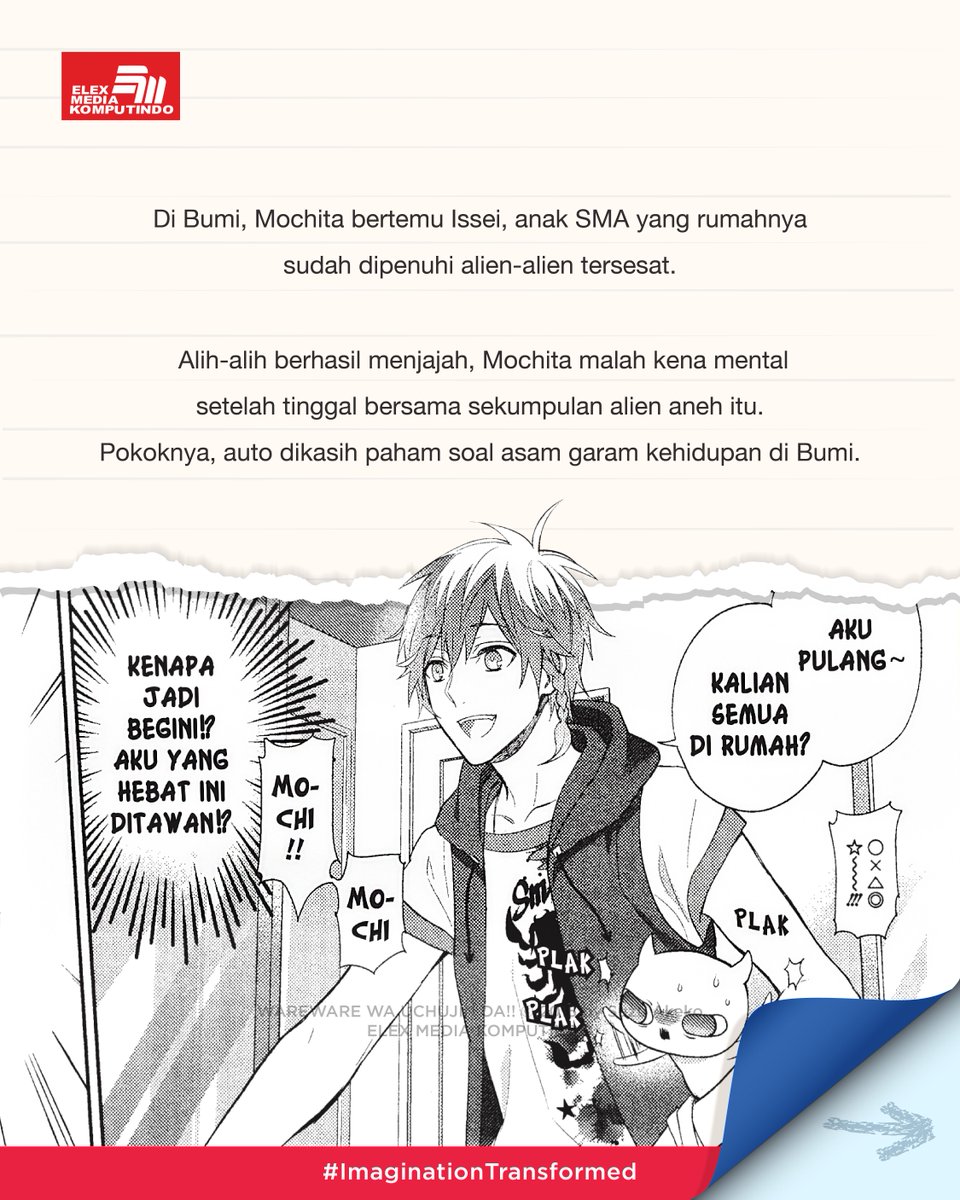 elexmedia's tweet photo. Ambisi boleh setinggi langit, tapi kalau tinggal serumah dengan alien-alien absurd, rencana invasi Mochita juga bisa buyar duluan 👽 https://t.co/PtFbXpVJVM