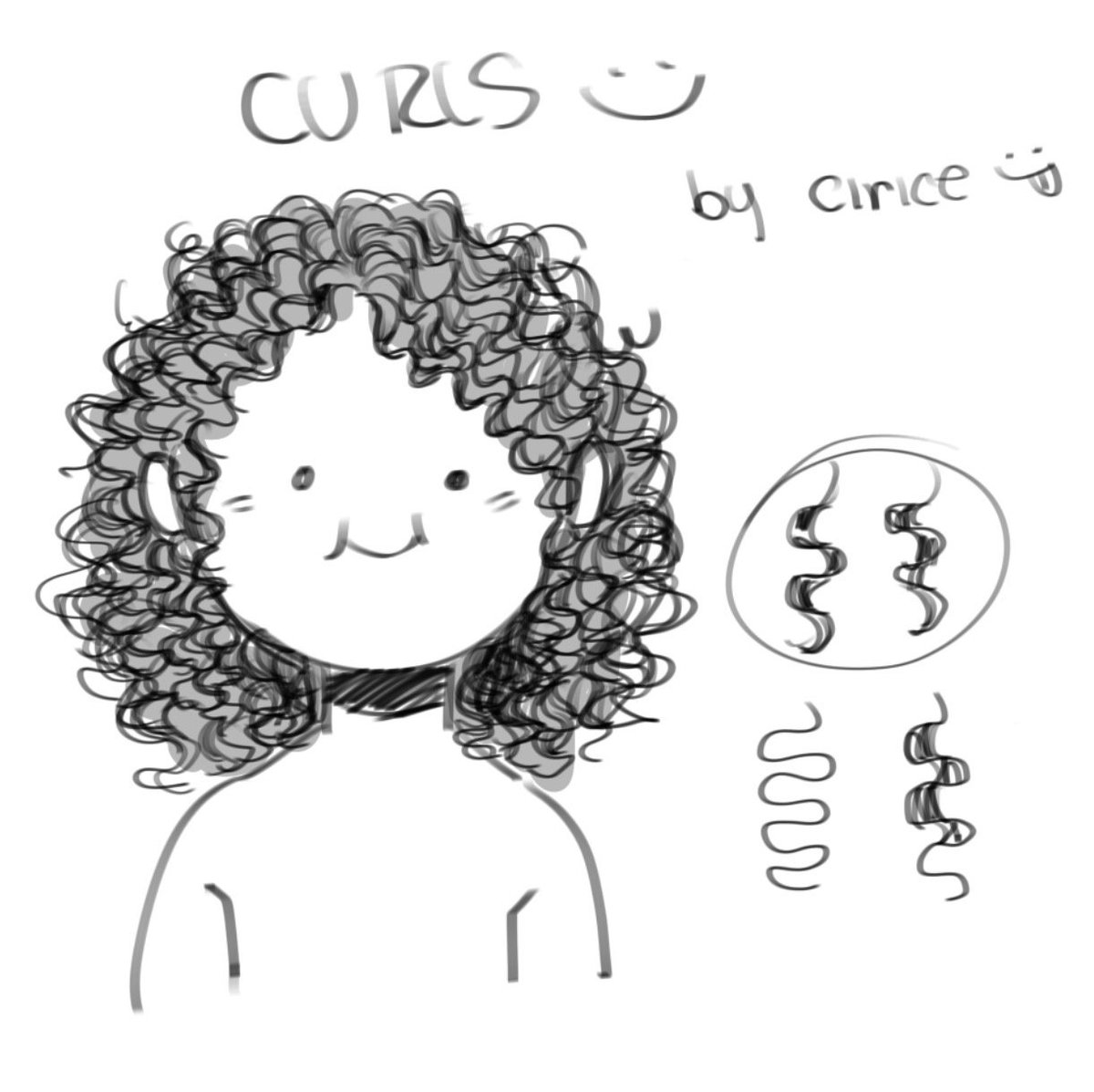 ciricearts's tweet photo. HOW I DRAW CURLS!! :9 I hope this helps someone! I did it quite quickly but i think it makes sense hehe https://t.co/skfCruTNBR