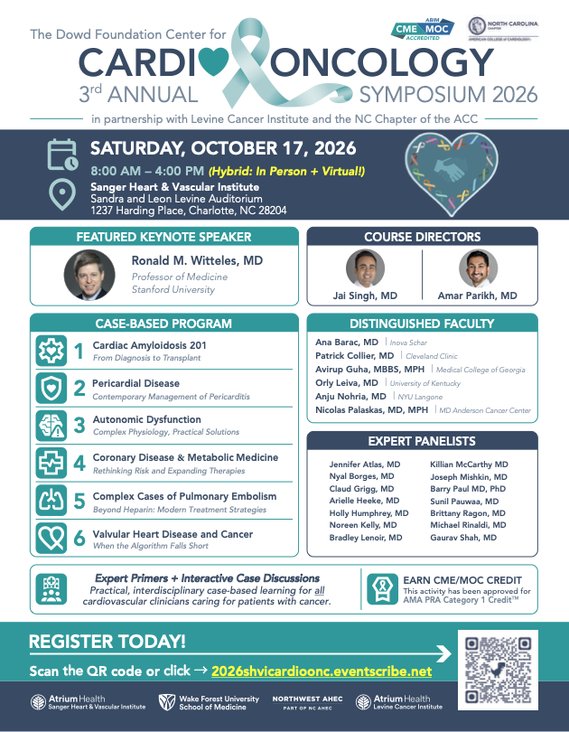 amar_parikh's tweet photo. 🫀 Patients with cancer are showing up in every corner of cardiology - are you ready?
⚡️ Join our 3rd Annual Cardio-Oncology Symposium! #cardioonc
🗓️ Sat Oct 17th | 8-4 | HYBRID
🌟 Complex Cases | Expert Panels | Modern Management
☑️ CME/MOC!
👉 REGISTER: https://t.co/Nb2zrbcSXk https://t.co/8lycrmL2Mz