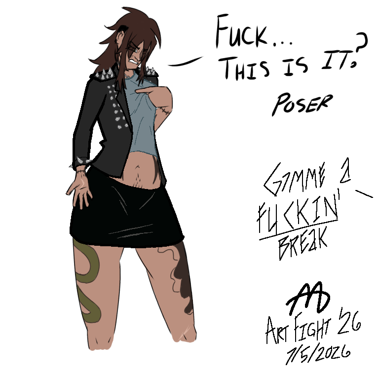 AltAppreciator's tweet photo. Art Fight Attacks! (3/4)
Chars:
Billie Marie Fowler - __minkke (Instagram)
Rowan - sproutiesrkgk (X, Insta, Toyhouse, vgen)
Euphemia - sproutiesrkgk again
Hooligan &amp; Lampoon - crimsonspock (Toyhouse) https://t.co/sBCMhCspzS