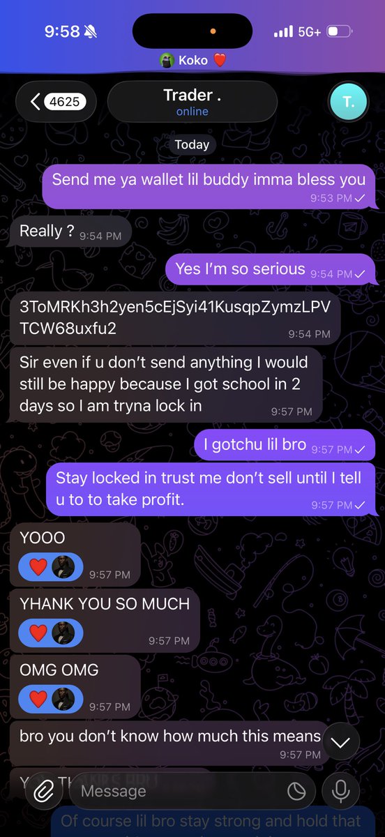 agent007__x's tweet photo. YOOO guys just SLID into the Tele VC and this 13yo KING bought $30 at the ABSOLUTE PEAK at 4pm nooo!! 

Instantly blessed him with $CATE and said KEEP YA HEAD UP KING!! He said he’s grinding for his DAD 😭 THAT’S THE REAL VIBES FR!! 

Thnx @PoorGoat_ 

$CATE 💛 🐈  TO THE MOOOON https://t.co/maPtjS99j1