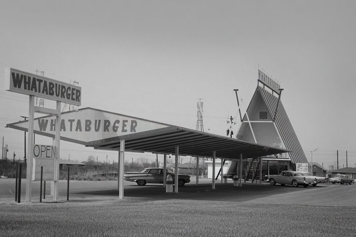 TracesofTexas's tweet photo. Traces of Texas reader Corwin Trammel saw the photo that I posted the other day of the @Whataburger   on South Staples in Corpus Christi in the aftermath of Hurricane Celia and kindly sent in this photo of that same Whataburger.  Corwin says that this was his "home Whataburger"  while growing up in the 1960s and his Little League baseball team ate there all the time after games.  He's not sure when this was taken, but I know that the first A-frame Whataburger was built in Odessa in 1961, so it must have been after that.  Normally, right about now, I'd be craving a Whataburger ... but I'm about to make a steak. 🙂

Thank you, Corwin. I love it.