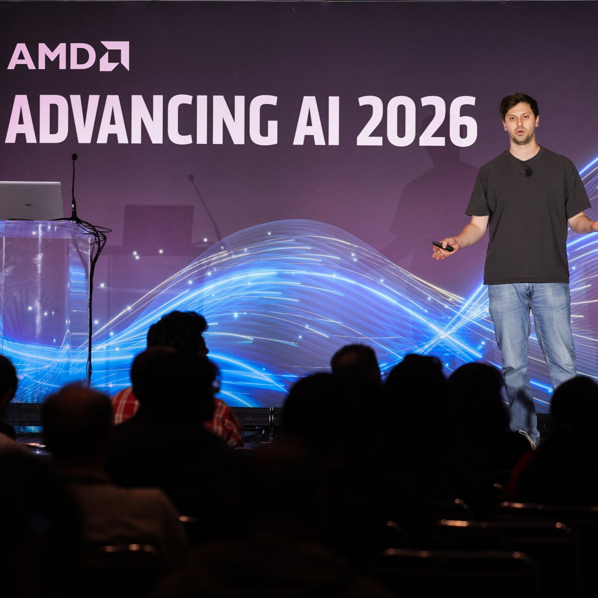 CrusoeAI's tweet photo. 📸 At #AdvancingAI, Crusoe leaders joined AMD’s Director to discuss how @AMD Instinct™ MI355X GPUs extend our Managed Inference offering.
More on our collaboration: 🔗 https://t.co/N1aCHzw8J2 https://t.co/Vs1V2wWs84