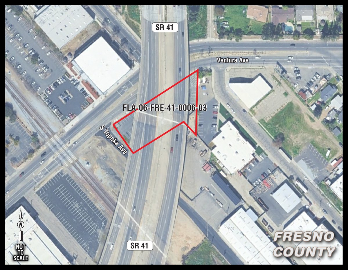CaltransDist6's tweet photo. Caltrans District 6 will be conducting a public auction for the lease of an Airspace site, a paved parking lot located on the northeast corner of Ventura Avenue and S. Topeka Avenue under State Route 41 in the City of Fresno. https://t.co/2V4ptW17ah
