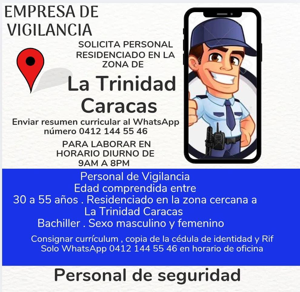 Empleoccs's tweet photo. 📍 ATENCIÓN  -  CARACAS📍
💼 ¿Cumples con los requisitos?🚀  
Envía tu síntesis curricular  actualizada al:
📲 0412 144 55 46
​¡ÉXITOS! 🍀
​⚠️ IMPORTANTE:​ ⚠️ Recuerda, nosotros NO realizamos procesos de contratación ni selección. 
#empleoccs #empleo #ccs #oportunidad #laboral https://t.co/GOnkCGKBot