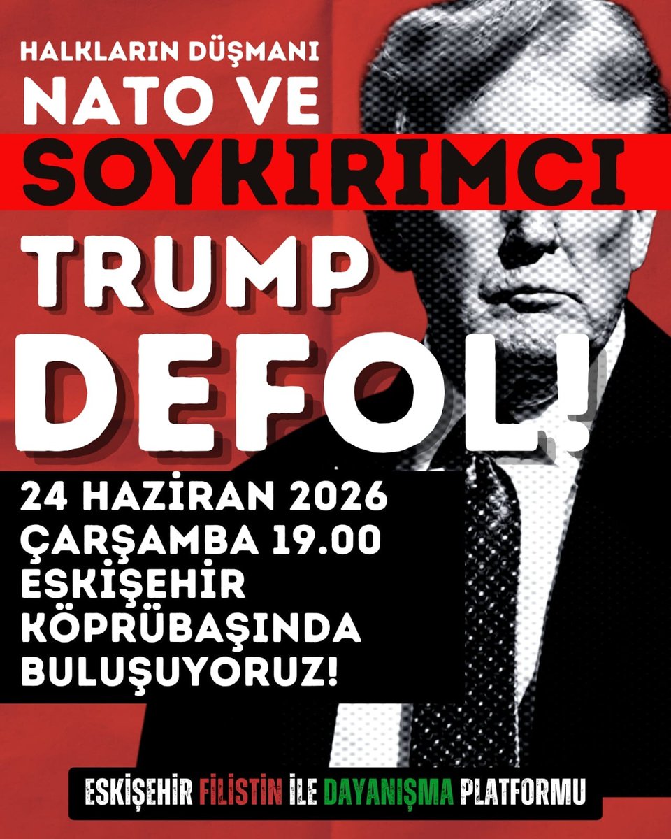 leventbasturk26's tweet photo. Bu görselden dolayı ifadeye çağırmışlar. "Halkların Düşmanı NATO ve Soykırımcı Trump Defol!" demek ve bunun için eylem çağrısı yapmak "Halkı Kin ve Düşmanlığa Tahrik veya Aşağılama (TCK 216)" kapsamında ifade vermeye çağırma sebebi olarak görülmüş. 
Despotik rejim kurma arzusunu gizlemeyen Trump'a kendi ülkesinde yüzüne karşı bırak soykırımcı demeyi, en koyu küfürü edenin kılına zarar gelmez ama biz burada soykırımcıya defol dediğimiz için ifadeye çağrıldık!
Garip ama gerçek!
Üstelik bu eylem, çeşitli sebeplerle iptal edilip yapılmadığı halde durum bu.