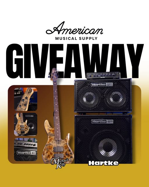 AudreyS23511436's tweet photo. #WIN a complete bass rig featuring a Michael Kelly Guitars Pinnacle 4 Bass Guitar in Grey Burl, Hartke LX8500 Bass Head, Hartke HD115 &amp; HD210 Bass Cabinets. $2,945.95 Prize Value. Ends 8/15 #Enter Here: https://t.co/JXlV7PM3Uv https://t.co/lh6Sybsoe4