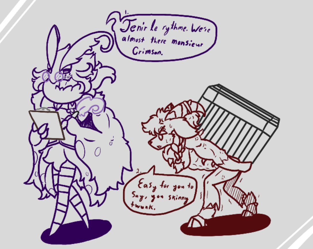 DraikoTDoggo's tweet photo. Happy magma Monday, in this case I'm using some of my oc's Monsieur Angelio, and Crimson. poor dude got scripted to help transport materials and medicine... #furryart #chibi #sketch #palworld #paloc #silvance #incineram https://t.co/1BC9REt5u9
