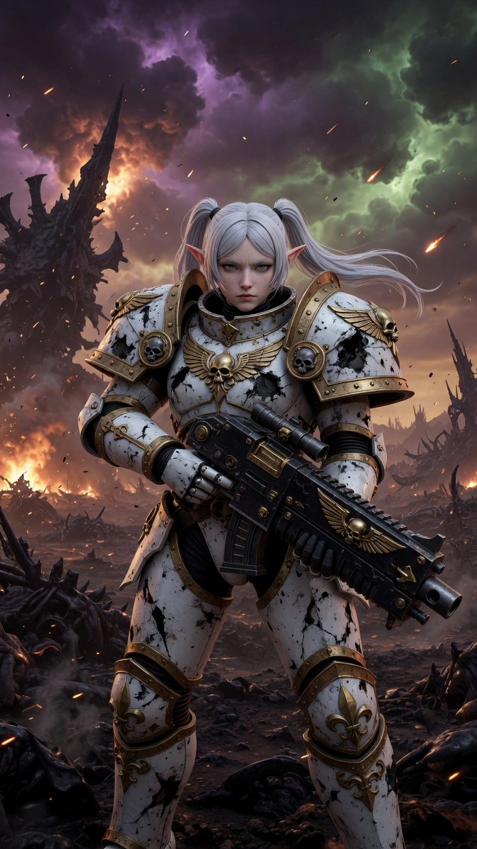 FS_Vae_Victis's tweet photo. Frieren x Warhammer 40k Por el emperador! ✊🏻
#GrokAI #Frieren #Warhammer40k https://t.co/3XmjRzJul9