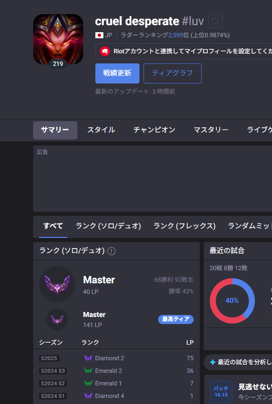 mirrrorforce's tweet photo. ｗｗｗｗｗｗｗｗｗｗｗｗｗ

100試合以上ヘカリム使ってて44%のゴミがしゃべってるの面白すぎる

これで人のこと晒したりばかにしてるけどどんな神経してるんだろう普通は恥ずかしくてなにも喋れないと思う

20回以上負け越しててマスターにまだいるのもやばいしマッチした味方本当にかわいそう https://t.co/2FkgnOVt4O