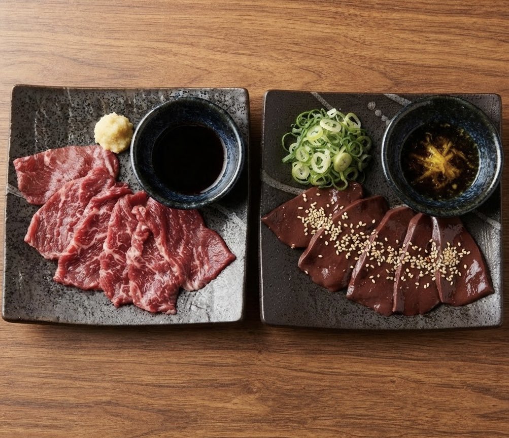 trim_kitaurawa's tweet photo. 北浦和の肉カフェTrimでは、馬刺しと馬レバ刺しをどちらもご用意しています🍽️
馬刺しはたんぱく質が豊富でカロリーが控えめなヘルシー食材、馬レバ刺しは牛・豚のレバ刺しが規制された今だからこそ味わえる希少な一皿🤤
馬刺し/馬レバ刺しを一皿に盛り合わせたBRO盛りがオススメです♪ https://t.co/PWj9IXtMZW