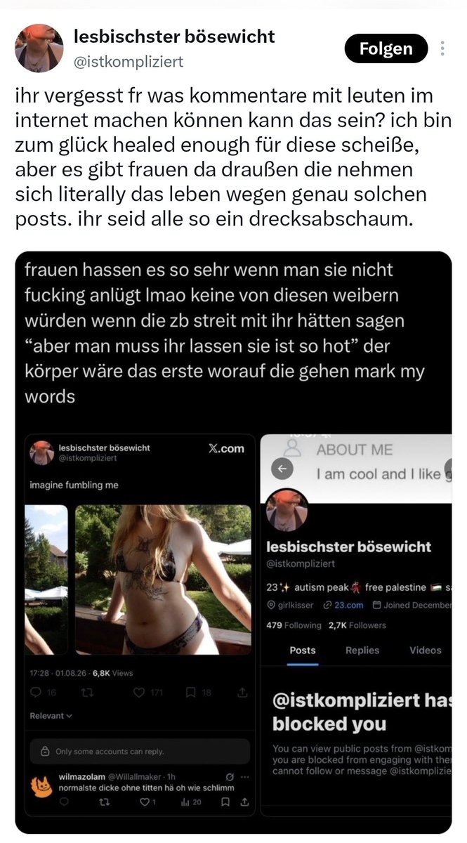 BAMFBasar's tweet photo. Ich hasse narzisstische, selbstgerechte User, die großspurig und überheblich auftreten, aber bei jeder Kritik sich einscheissen, sofort blockieren und Kommentare verstecken, weil sie Angst haben. Solche User muss man konsequent wegmobben und ächten. 
Scheiss Doppelmoralisten. https://t.co/CqGd8JYVe4