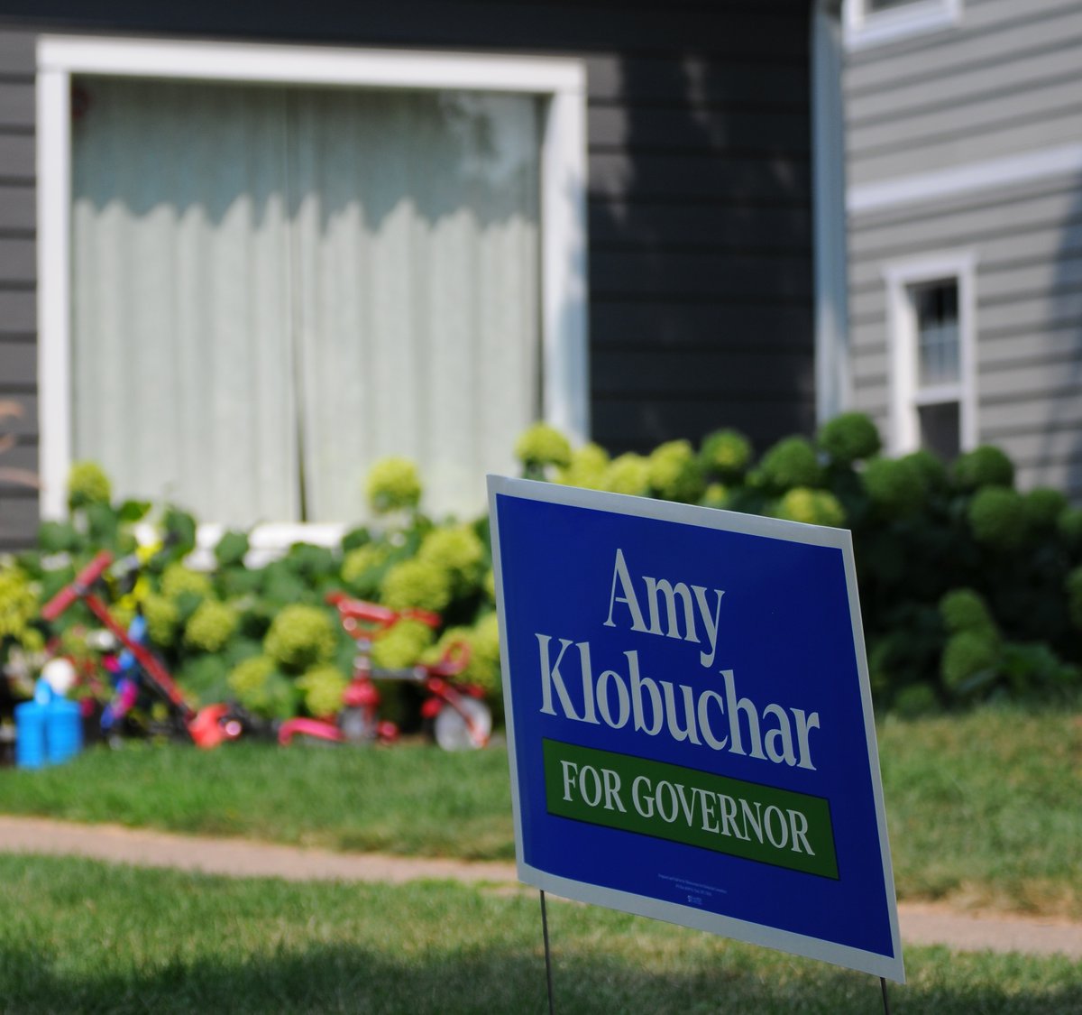 amyklobuchar's tweet photo. Summer means lawn signs — and this year, Minnesota is covered in them: front yards, Main Streets, even spotted along the parades I walk in. With Election Day less than 100 days away, help us keep that momentum going. Sign up for a door knock shift at the link below and pick up a lawn sign while you’re there. Thanks for being part of this team.

https://t.co/VJKBhaO1dT