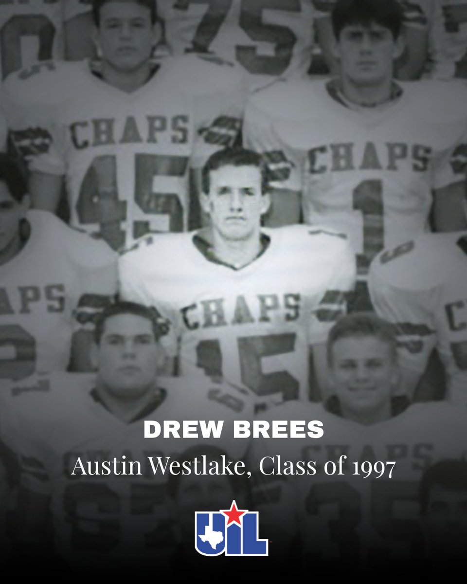 uiltexas's tweet photo. Texas Legend π
Back in 1996, Drew Brees led Austin Westlake to its first #UILState football championship. Today he was inducted into the Pro Football Hall of Fame. What an inspiration! #DreamBig https://t.co/8Au0P5GHf2