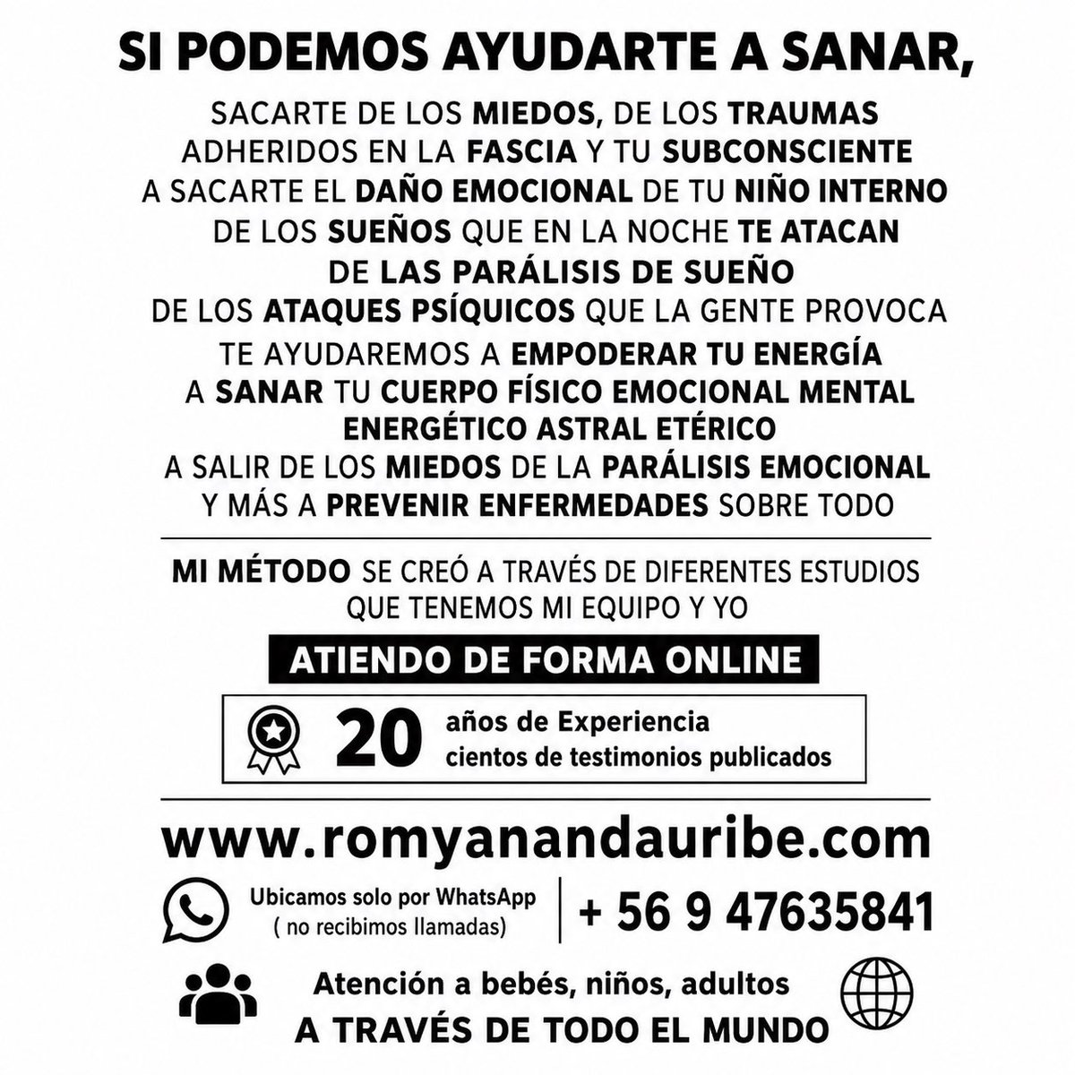 RomyStarseed's tweet photo. 🟣La experiencia de vida y de estudios es lo que te convierte en un expertiz que es la destreza que uno va teniendo con el conocimiento a fondo de los temas que exponemos que sabemos realmente a sanar, sobre todo el respaldo que uno tiene a través de estudios y testimonios 
El conocimiento también trae sabiduría en ciertos temas y en eso nos hemos enfocado, busqué mucho tiempo tener algo diferente para sanar mejor a las personas, me salí del new age y descubrí un mundo que la disciplina de un sanador debe ser rigurosa o te aplastan las energías, eso mismo intento trasmitir a los pacientes que quieren escucharlo. 
Si ves mis entrevistas internacionales que nos han hecho sabrás que en mi peor momento de vida en el año 2019 lo que me salvó fue la disciplina que hasta ese momento Nadie supo decirme que había , que pasaba luego de asistir a otros en terapias o en Tarot , luego de conversar con un paciente, nadie me lo dijo, solo lo descubrimos junto a mi esposo que es con quien trabajo 

Nosotros te podemos ayudar, pero atrévete a sanarte realmente y tener una mantención energética que no es como lo dicen en redes sociales, así no es , así no sirve, lo vemos podemos ver el aura de las Personas 

Aquí estamos es nuestra misión, misión que tampoco es fácil , para la oscuridad somos sus enemigos, que se hace presente siempre, imagínate llevo 20 años como terapeuta y aquí sigo, crees que la oscuridad me a aplastado? no, lo han intentado, si mucho, y ahí no sabía lo que hoy sabemos 

Somos expertos buscamos 

https://t.co/An5w1P2KyL

Terapia Starseed, Custodios Método Starseed 

No queremos poder, queremos ayudarte A empoderarte en bien 

#romyanandauribeterapeuta  #equipostarseed #terapiastarseed #custodiosmetodostarseed #bionergiascuanticas