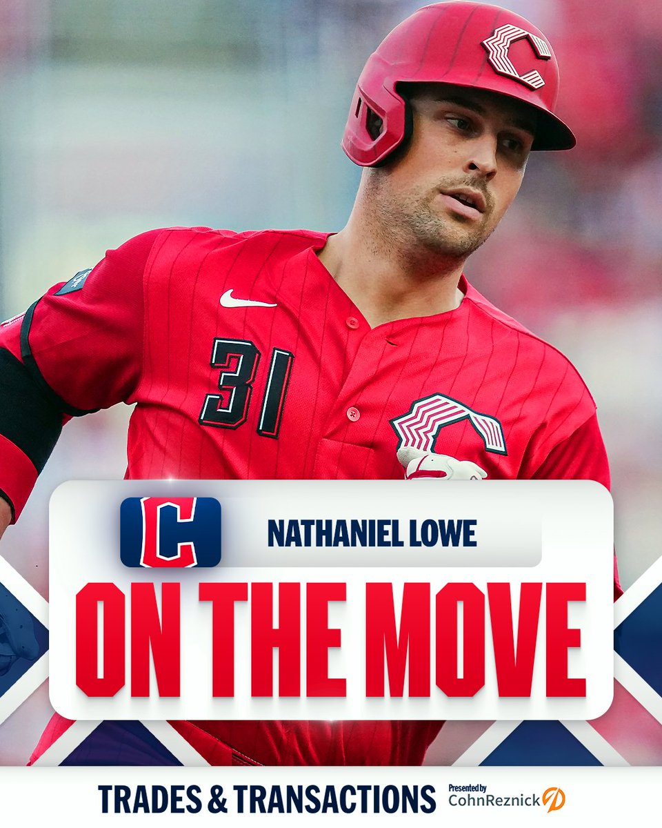 MLB's tweet photo. Guardians reportedly acquire 1B/DH Nathaniel Lowe from Reds, per multiple reports including MLB's @Feinsand. 

(MLB x @CohnReznick) https://t.co/A1kz7nh5W9