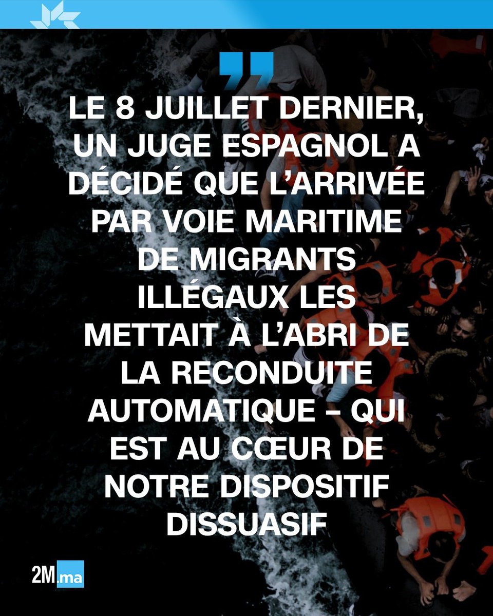 2MInteractive's tweet photo. "La digue migratoire n’a pas cédé sous les passeurs, mais sous une décision de justice espagnole. Le Maroc, lui, n’a jamais failli à ses engagements et responsabilités" 

⤵️

(Source gouvernementale marocaine ) https://t.co/8dcKEwGAkl