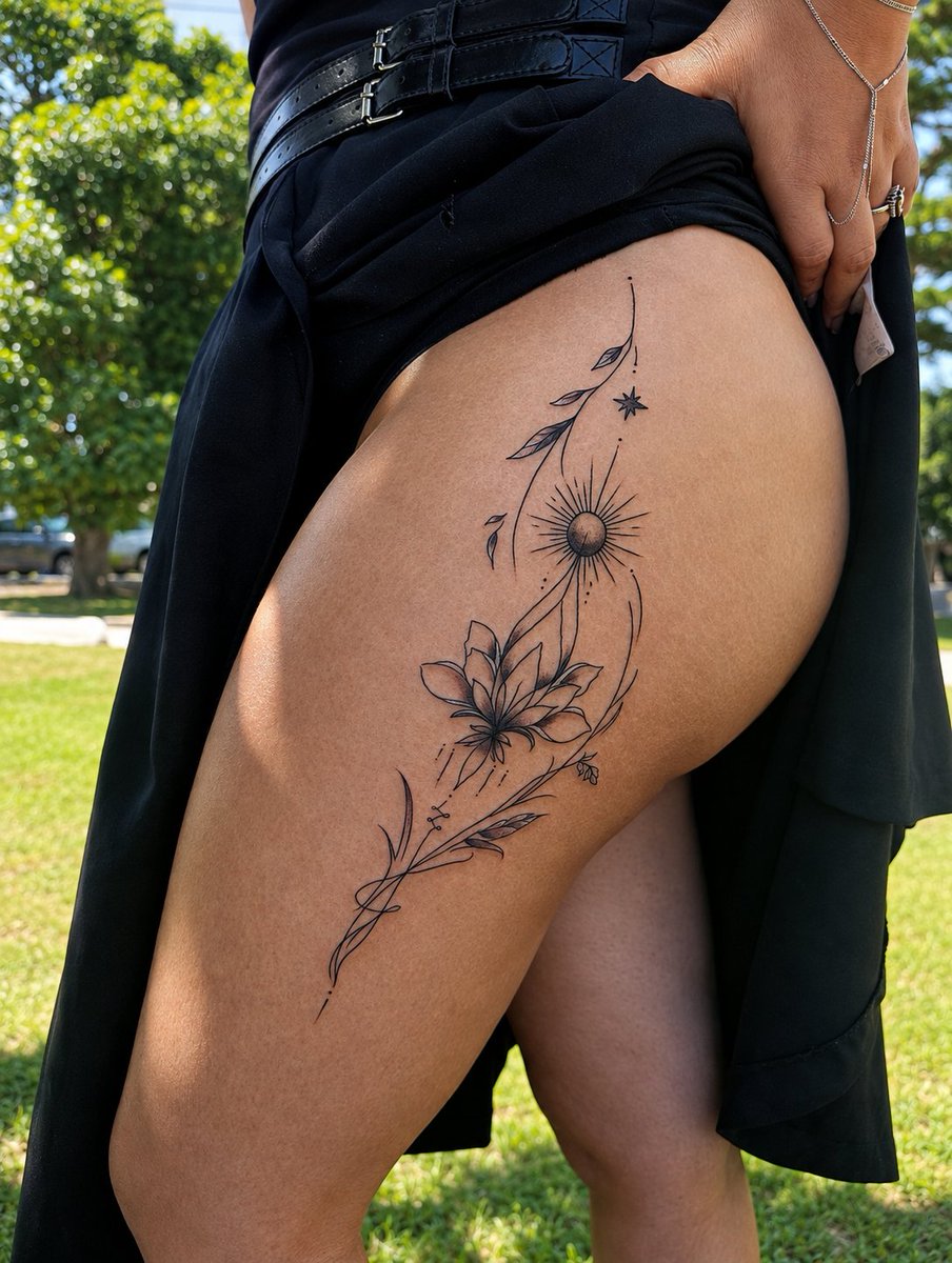 GlowLightTattoo's tweet photo. ✨ İnceliğin ten üzerindeki yansıması... Lotusun saflığını ve güneşin enerjisini buluşturan bu fine line dövme, minimal estetiği sevenler için tasarlandı. 🖤 Kişiye özel tasarım 🌿 Fine Line 📍 Antalya 📩 DM #tattoo #finelinetattoo #lotustattoo #ornamentaltattoo https://t.co/QXv2Gvs8Il