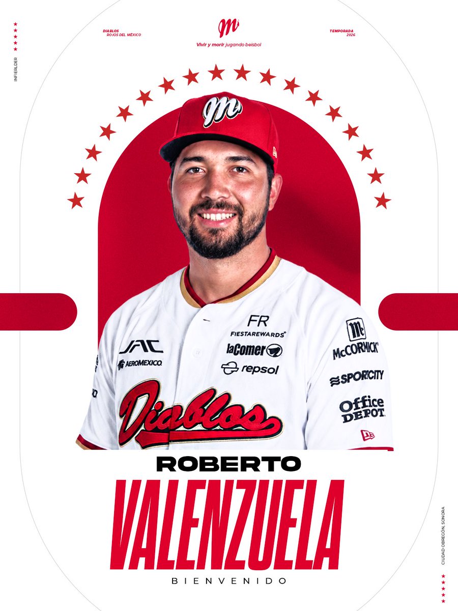 DiablosRojosMX's tweet photo. La mejor inversión está en México. 🇲🇽😈
El actual sublíder de dobles, Roberto “Tito” Valenzuela, llega al infierno con un objetivo claro: ir por el Tricampeonato. 🏆🏆🏆 Bienvenido a casa, Tito. https://t.co/awdYu77h2H