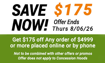 HoodMart's tweet photo. Save $175 Now!  at https://t.co/fJ4vRKc5fD Get $175 off any order of $4,999+ online or by phone.

Offer ends Thurs 8/06/26. Not valid with other offers/promos. Excludes concession hoods. 

#HoodMart #CommercialKitchen #RestaurantEquipment #KitchenVentilation #HVAC https://t.co/JSdxpvvvC3