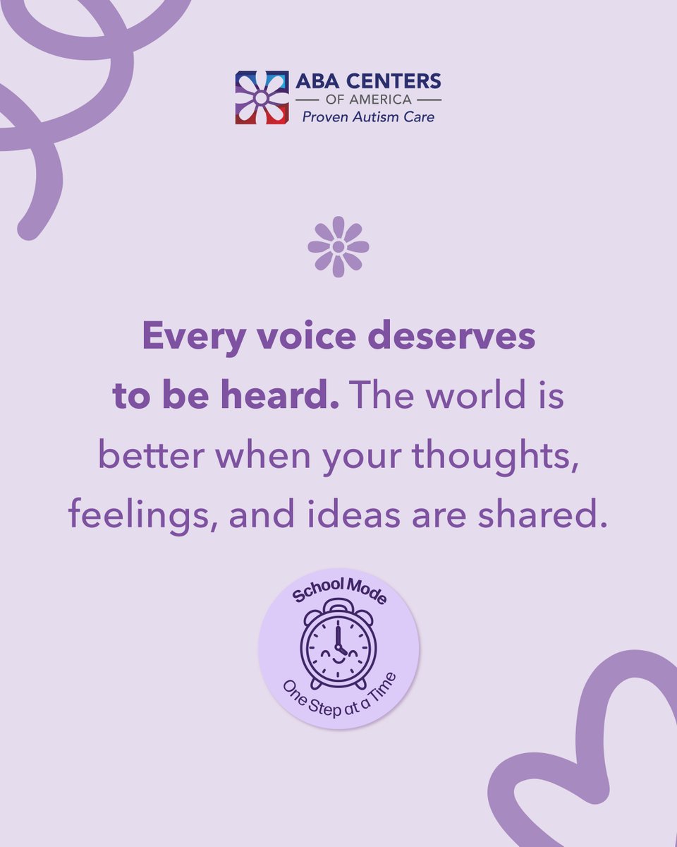 AbaCenters's tweet photo. Every voice deserves to be heard. The world is better when your thoughts, feelings, and ideas are shared.

#ABACentersOfAmerica #MondayMotivation #GrowthMindset https://t.co/wqh1d1olx5