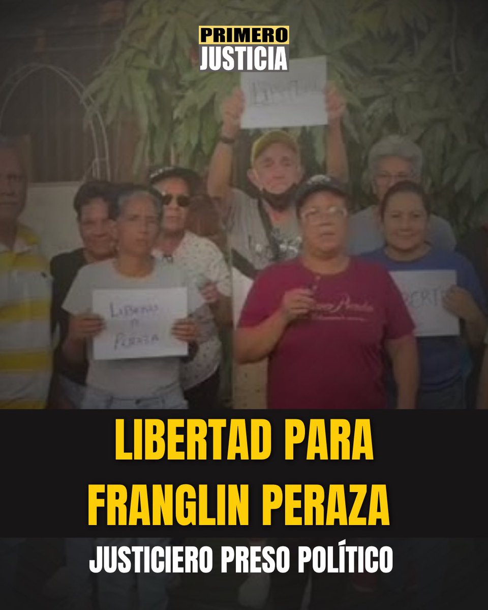 Pr1meroJusticia's tweet photo. El 3 de agosto de 2023 Franglin Antonio Peraza fue detenido por realizar una denuncia.

Cuando los oficiales llegaron a hacer el procedimiento, le revisaron el teléfono a Franglin y encontraron una fotografía tomada años atrás en la que aparecía junto a la dirigencia de PJ Aragua.

Según el testimonio de la familia,esa imagen fue mencionada en el procedimiento por los oficiales y, tras varias llamadas a Caracas, se ordenó su detención.

La familia de Franglin Peraza sostiene que él actuó siguiendo los canales legales al reportar incidente y denuncian que su detención es completamente política debido a la fotografía. 

Libertad para Franglin y para todos los presos políticos civiles y militares.

Que sean todos.