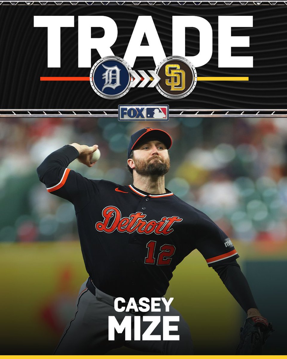 MLBONFOX's tweet photo. The Padres are acquiring Casey Mize from the Tigers, per multiple reports https://t.co/JmMZzZGcO7