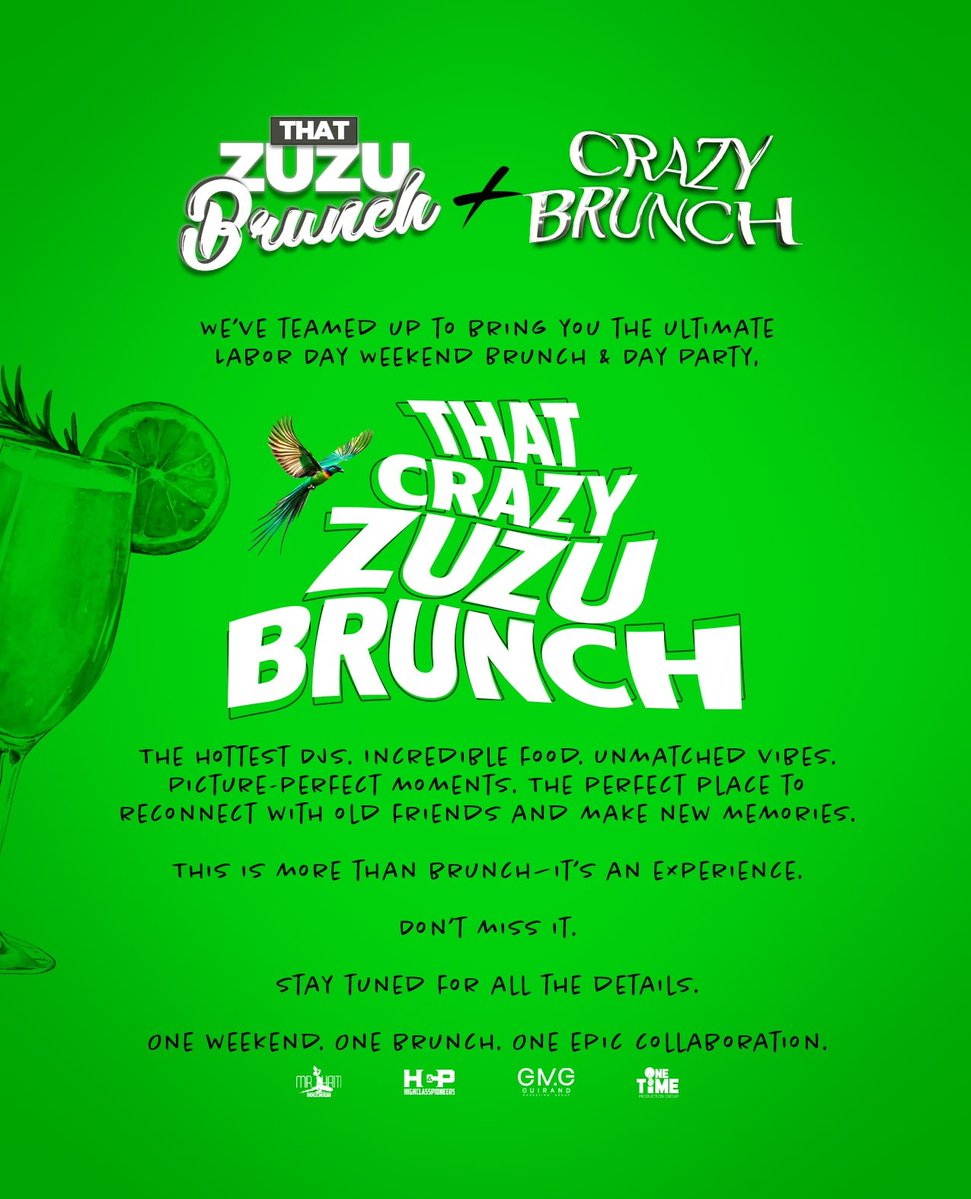 mrhaiticoncept's tweet photo. THAT ZUZU BRUNCH meets CRAZY BRUNCH this Labor day weekend.

2 teams 1 brunch.

Wait on it... https://t.co/XtnOMMC3ak