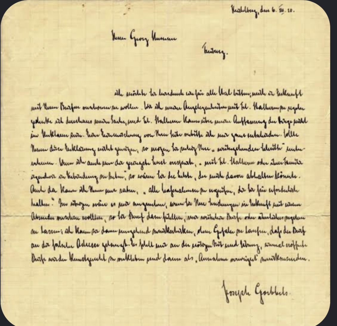 sarahwillcry's tweet photo. Goebbels’ letters are always enjoyable to read because he has such a high caliber syntax. He was also extremely intelligent. https://t.co/ZsX7CrRUOk