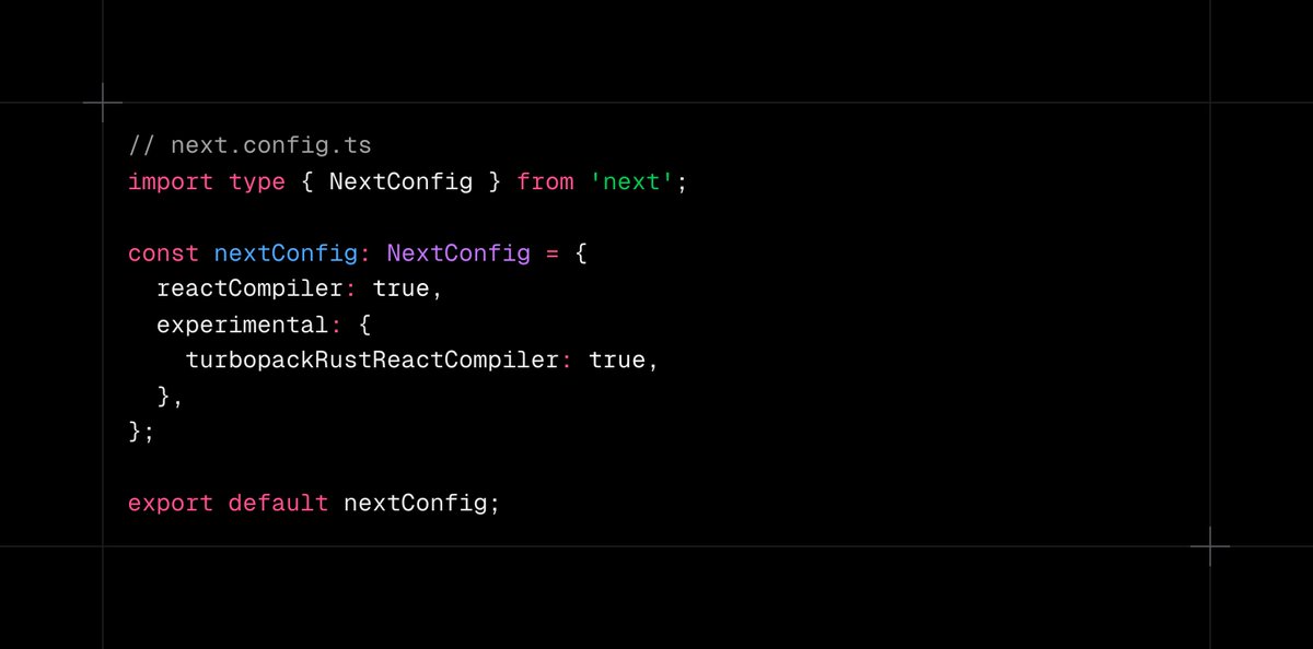 nextjs's tweet photo. The React Compiler optimizes your components at build time, letting you skip manual memoization.

The React team built a Rust port of it, which we run in Turbopack instead of Babel. We tried this experimental version on v0: 34% faster to a ready page cold, 46% warm. https://t.co/NlAHNPhofJ