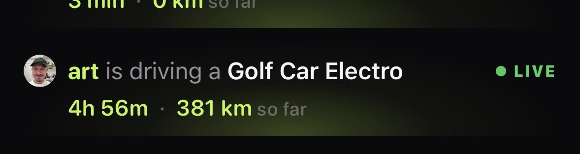 artignatev's tweet photo. going all in! golf cars are the future

@pugson is building a very cool social driving app https://t.co/umpOdectDB