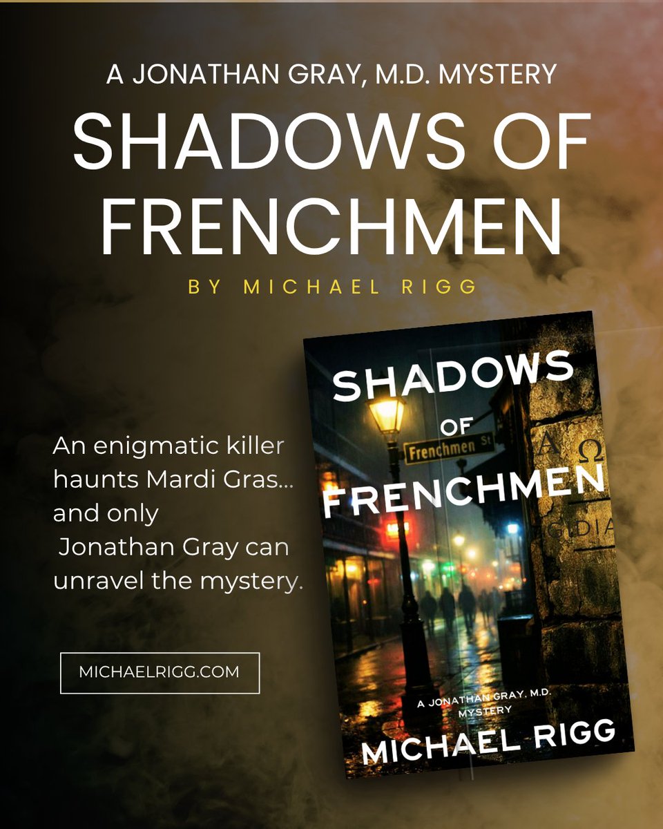 KarenSiddall's tweet photo. As Mardi Gras rolls on, a killer stalks the streets of New Orleans. See my review of SHADOWS OF FRENCHMEN (Jonathan Gray, M.D. Mystery, #2) by Michael Rigg for @partnersincr1me Virtual Book Tours at https://t.co/tD3SS6FT68 #ShadowsOfFrenchmen #MichaelRigg #JonathanGrayMD #MedicoLegalThriller #CrimeFiction #SerialKillerThriller #DarkAndTwisty #NewOrleansThriller #MardiGrasMystery #AtmosphericReads #FictionalCoroner #PartnersInCrimeTours #mystery #Giveaway @MDR102030