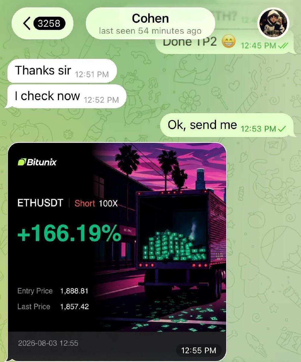 EnesTuranjg's tweet photo. #ETH SHORT — TP2 HIT 🎯

VIP member sitting on a clean +166.19%! When Royal VIP calls, the market listens. You either follow the signals or watch us print. Simple as that. 😎

Stop sleeping on easy profits. 

➡️ DM   NOW to get the next high-conviction trade! https://t.co/CB1VfUES7t