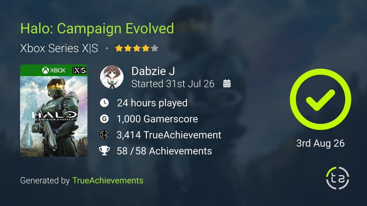 Dabzeye's tweet photo. I completed the game Halo: Campaign Evolved, via @TrueAchievement https://t.co/dzhPzmA3FG https://t.co/MBgo7GTpSw