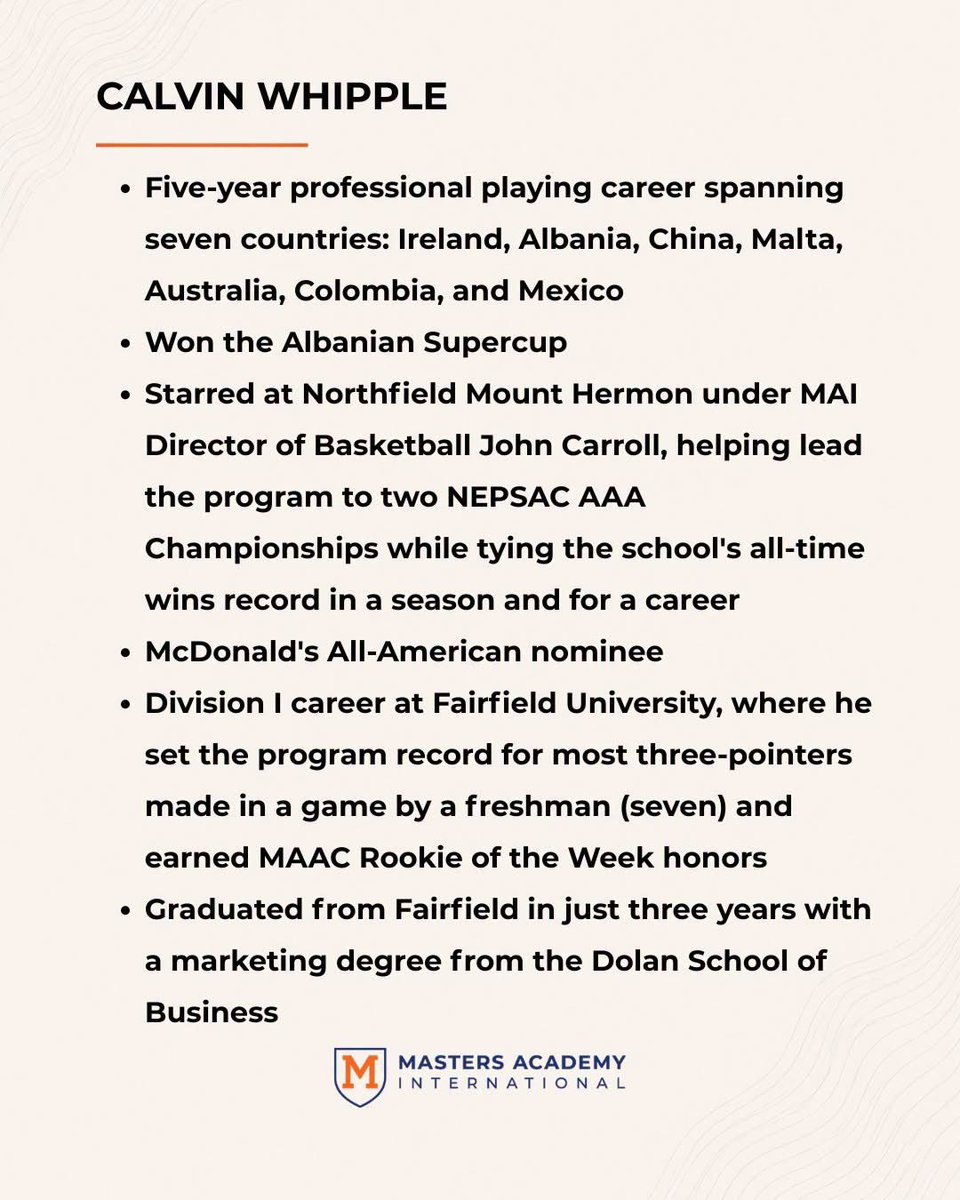 CoachJasonSmith's tweet photo. Another big-time addition to the Masters Academy International 🏀 staff! Welcome, Coach Calvin Whipple! https://t.co/qRfl6g81rl