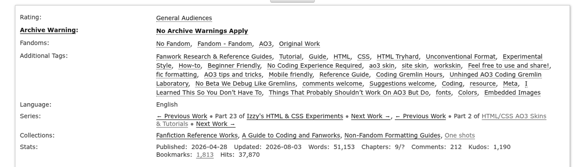 the_tamed_poet's tweet photo. Hey friends! I just posted Chapter 9 of my beginner-friendly AO3 coding tutorial!

This chapter is about Drop Caps: how to create, position, &amp; style them with borders, shadows, colors, and more. Make your opening paragraphs a little prettier! <3

Link: https://t.co/dkudJer3MO https://t.co/wC40jXMndc