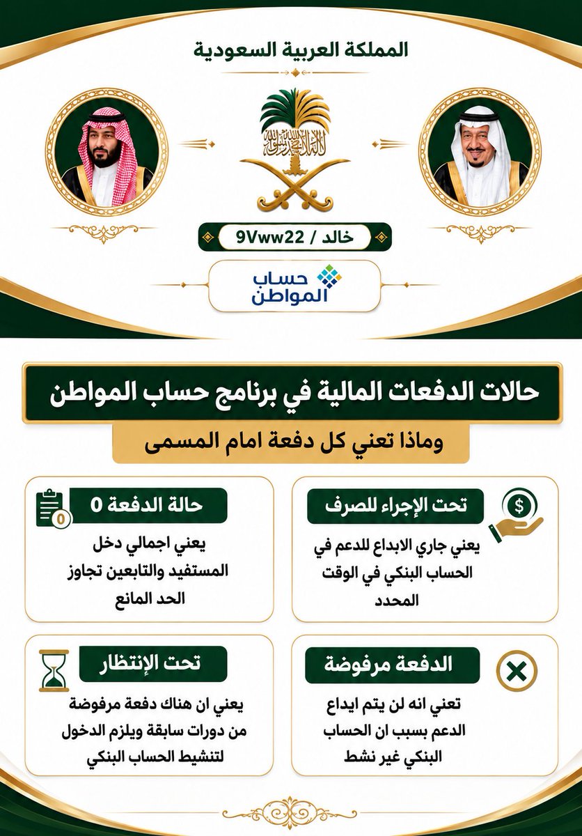 9Vww22's tweet photo. #حساب_المواطن

🪀🪀 حالات الدفعات 🪀🪀

👇👇👇 https://t.co/bKIznglXbx