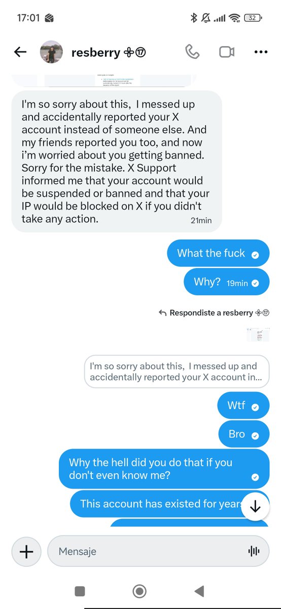 carat_tuitera's tweet photo. This person sent me that message a few minutes ago. She supposedly reported my account. We've never interacted despite following each other. It's a Filipino Carat account. Idk if it was hacked or what, but be careful with this account because it asks you for that
@woohancheolluvs https://t.co/i89fHSDJ8l