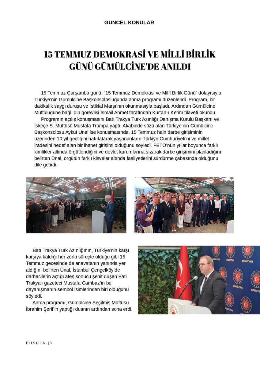 BTAYTD's tweet photo. Pusula Dergisi Temmuz Sayısı
Batı Trakya Azınlığı Yüksek Tahsilliler Derneği Aylık Dijital Dergisi Pusula Temmuz Sayısı ile Sizlerle. Keyifli Okumalar Dileriz...https://t.co/PdNm1P5olB https://t.co/puvE6q6Y7j