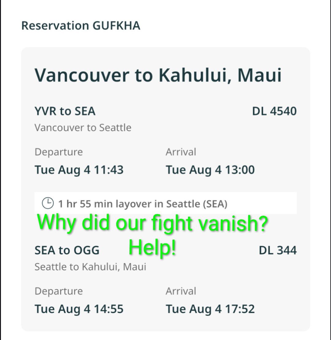 PercivalCapital's tweet photo. @WestJet We were re-scheduled to fly YVR to Kahului tomorrow. Reservation GUFKHA. Fight has vanished. No phone call, no email, nothing. You re-booked us with another carrier. Strike is over. How can you cancel our flight?  Losing days of sleep and thousands. HELP! @AHoensbroech  @WestJet https://t.co/NFQIUDR83k