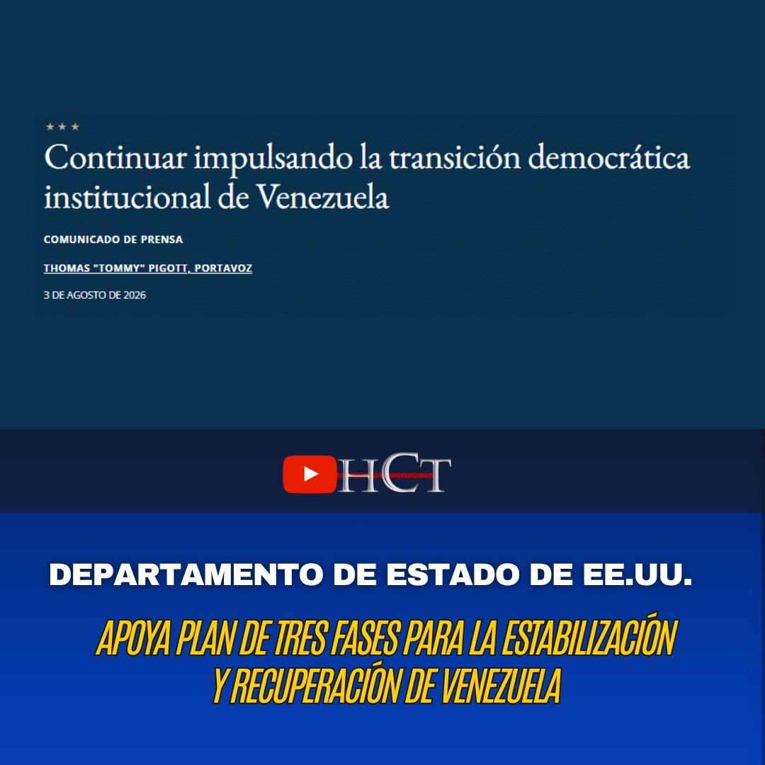 Norbey_Marin_'s tweet photo. Transición en Venezuela | #3A 

El Departamento de Estado de EE. UU., a través de su portavoz Thomas "Tommy" Pigott, expresó su respaldo a las recientes declaraciones de la Asamblea Nacional de Venezuela de 2015 y del gobierno de facto. 

El gobierno estadounidense acogió con satisfacción el inicio del diálogo e iniciativas venezolanas orientadas a atender a las víctimas de los terremotos del 24 de junio, fortalecer la democracia y ampliar las libertades políticas. 

Asimismo, destacó que este proceso apoya un plan de tres fases enfocado en la estabilización, la recuperación económica, la reconciliación y la transición hacia elecciones democráticas en el país.
