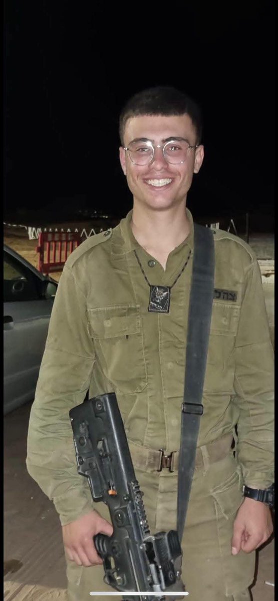 Cairnlodge1's tweet photo. Source: I LOVE ISRAEL
"Mom, get me a commando knife."
It sounds like something from a film. It's completely true.
When #StaffSergeant Adi Leon z"l finally left #KfarAza on the 11th October, 2023, after three unbearable days of fighting, he called his parents. All he said was: "I've seen sights no person should ever have to see." 💔
His parents rushed to meet him. Before they left, his mother Nurit asked if he needed anything. His answer stunned her — a #CommandoKnife. In the middle of the night, with no idea where to find one, she remembered her late father, a #Holocaust #survivor, who used to tell her: "We know what happens to us when we have no army to protect us." She searched his old car — and found the knife he'd kept hidden for years.
Adi strapped it to his vest and carried it through the fighting in #Gaza, until he fell in battle at #NahalOz on the 30th October, 2023. He was only 20-years-old.
Before entering Gaza, he'd handed his sergeant a notebook: "To be read after my death." Inside, he'd written:
"I'm going into this war knowing I might not come back, but I believe with all my heart in what I'm doing. We have no other country, and now it's my turn to defend it. This is what my parents taught me. This is what I believe. I hope you'll remember me."
That's all he asked for. To be remembered.
Adi — we've got this. We will never forget you. And we'll tell our children that once, a 20-year-old giant of a #IDF #soldier went out to protect us, carrying his grandfather's knife from the Holocaust, and said: "Now it's my turn."
🕯️ Please share this. Let his story be known.
Let his memory be a blessing. ✡️🙏🏽🕎🇮🇱🪖🦅