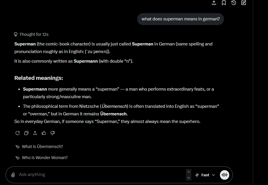 dienachteulex's tweet photo. In German, "Superman" doesn't mean "Übermensch", it also refers to Superman, the superhero.

https://t.co/7COAtXpgnu https://t.co/34Y5TB75ni