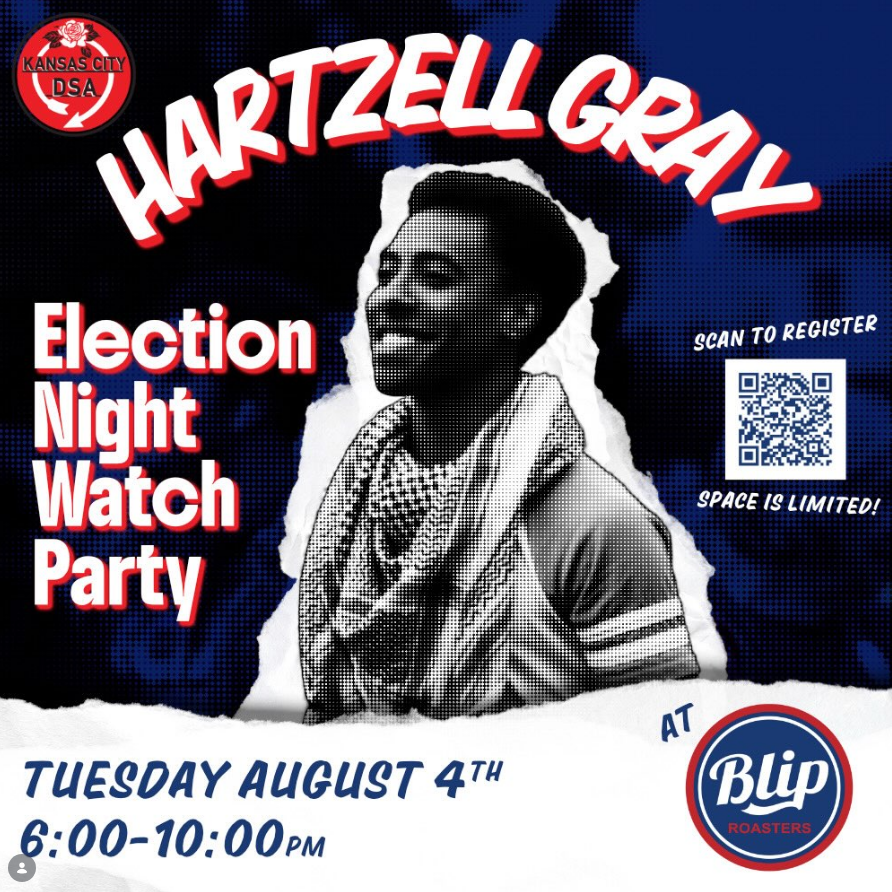 CinemarxismBret's tweet photo. Tomorrow night I'll be live on twitch IRL at @HartzellForKC's official election watch party! 

Come see the speeches and feel the energy as we react to primary results alongside my home chapter @kansascitydsa. 

6PM CST! ttv/cinemarxism https://t.co/FCCWwEqIVP